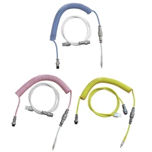 

T3LB 2.3M USB Coiled Type C Cable Ajazz Mechanical Keyboard Aviator Connector