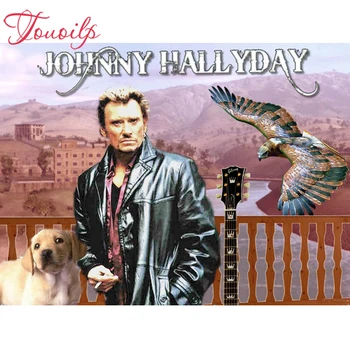 

TOUOILP 5D DIY diamond embroidery Johnny Hallyday diamond painting Cross Stitch full square&round Rhinestone mosaic decoration