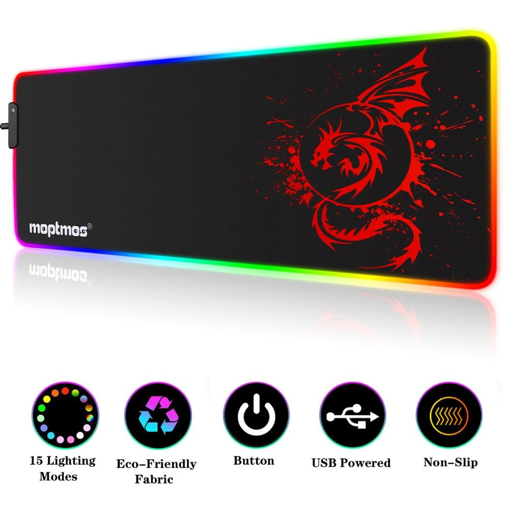 Mouse Pads Anime Phantom of Inferno RGB Gaming Mouse Pad Large Soft LED Extended Mouse Mat Computer Mat for Gamers Office Work 800x300x4mm 