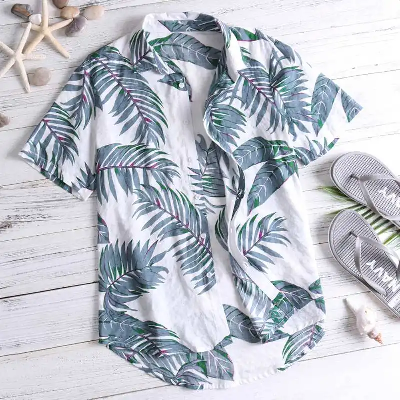 Гавайская рубашка, Мужская модная рубашка с принтом, топы, уличная одежда, Пляжная рубашка со стоячим воротником, свободная рубашка размера плюс, новинка, Camisas Hombre