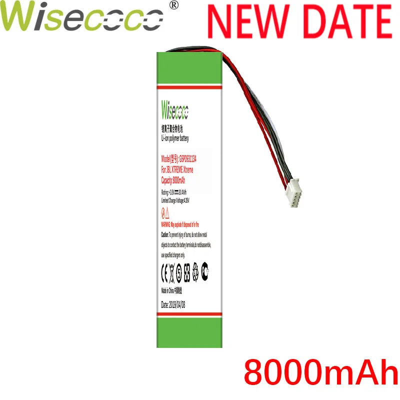 

WISECOCO 8000mAh GSP0931134 Battery For J BL JBLXTREME Xtreme large stock Latest Production Good Quality Battery+Tracking Number