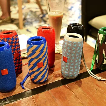 

TG117 fabric Bluetooth Outdoor Speaker Waterproof Portable Wireless Column Loudspeaker Box Support TF Card FM Radio Aux Input