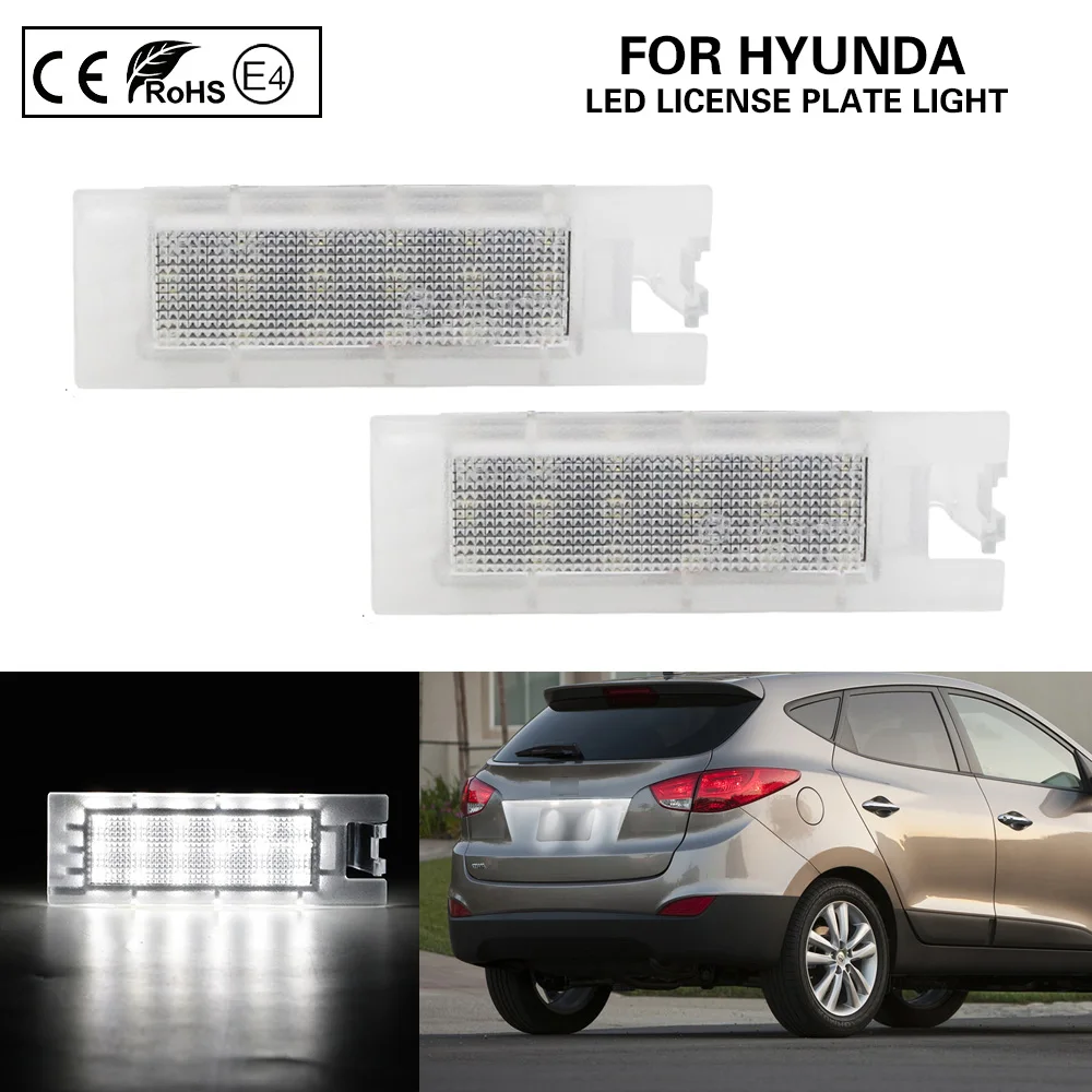 

2Pcs For Hyundai Tucson 2010-2014 Hyundai IX35 2010-2013 LED license plate lamp LED number plate light Car Accessories