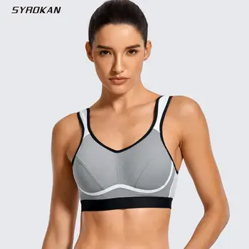 

SYROKAN Women's High Impact Support Bounce Control Workout Plus Size Sports Bra