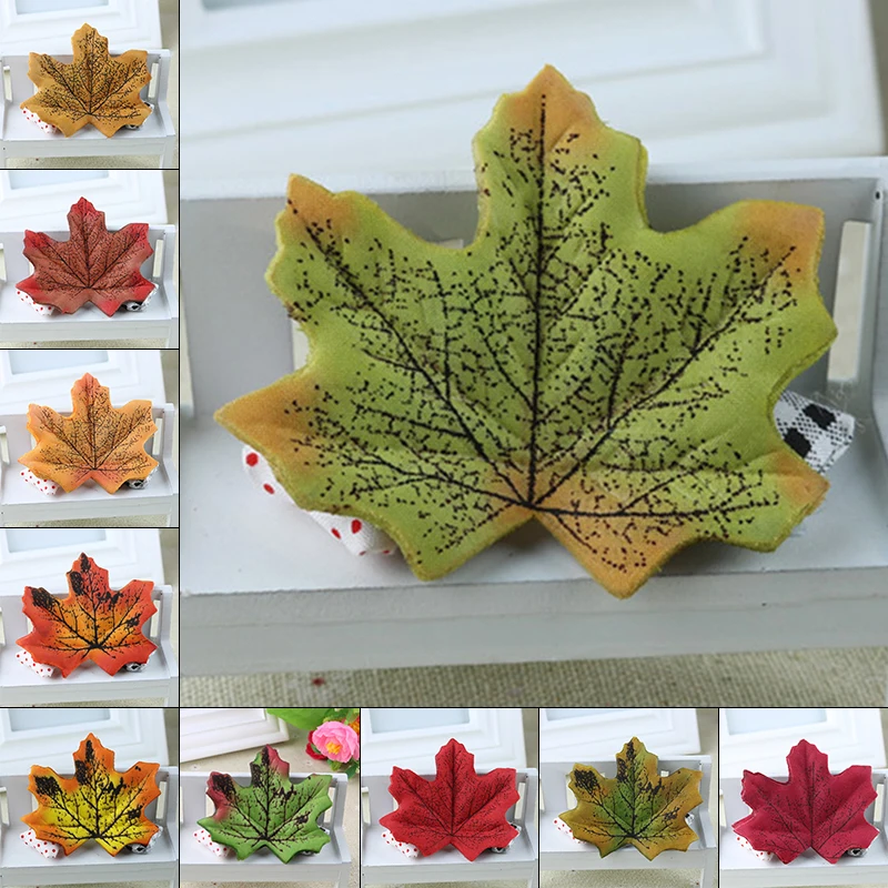 Artificial Fake Maple Leaves 100pcs 8x7cm Optional Size Photographic Props More comfortable and beautiful