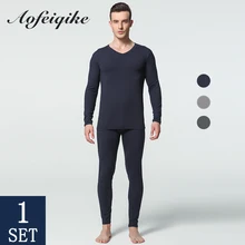 Для мужчин комплекты термобелья для мужчин простой v-образным вырезом Утепленная Одежда Мужской Костюмы одежда для сна Домашняя одежда утолщенные подштанники Новинка зимы