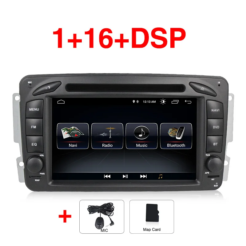 NaviFly Android 9 автомобильный dvd мультимедийный плеер радио для Mercedes Benz W209 W203 W168 ML W163 W463 Viano W639 Vito gps Navi BT - Цвет: 1-16 car dvd