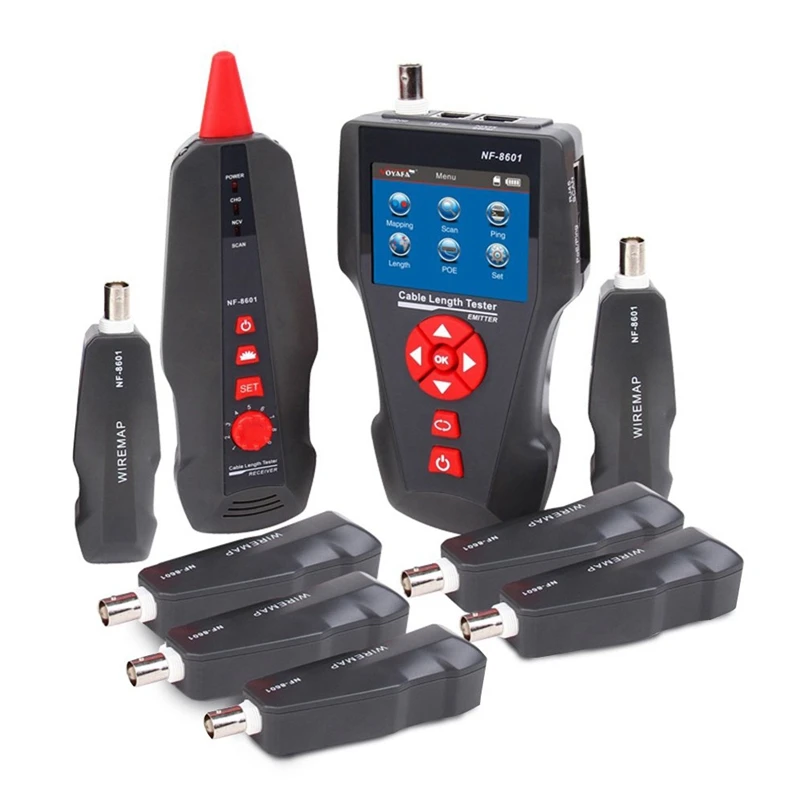 

ELEG-Network Cable Tester,NF-8601W Multi-Functional LCD for RJ45,RJ11,BNC,Metal Cable,PING/POE Tracker US Plug