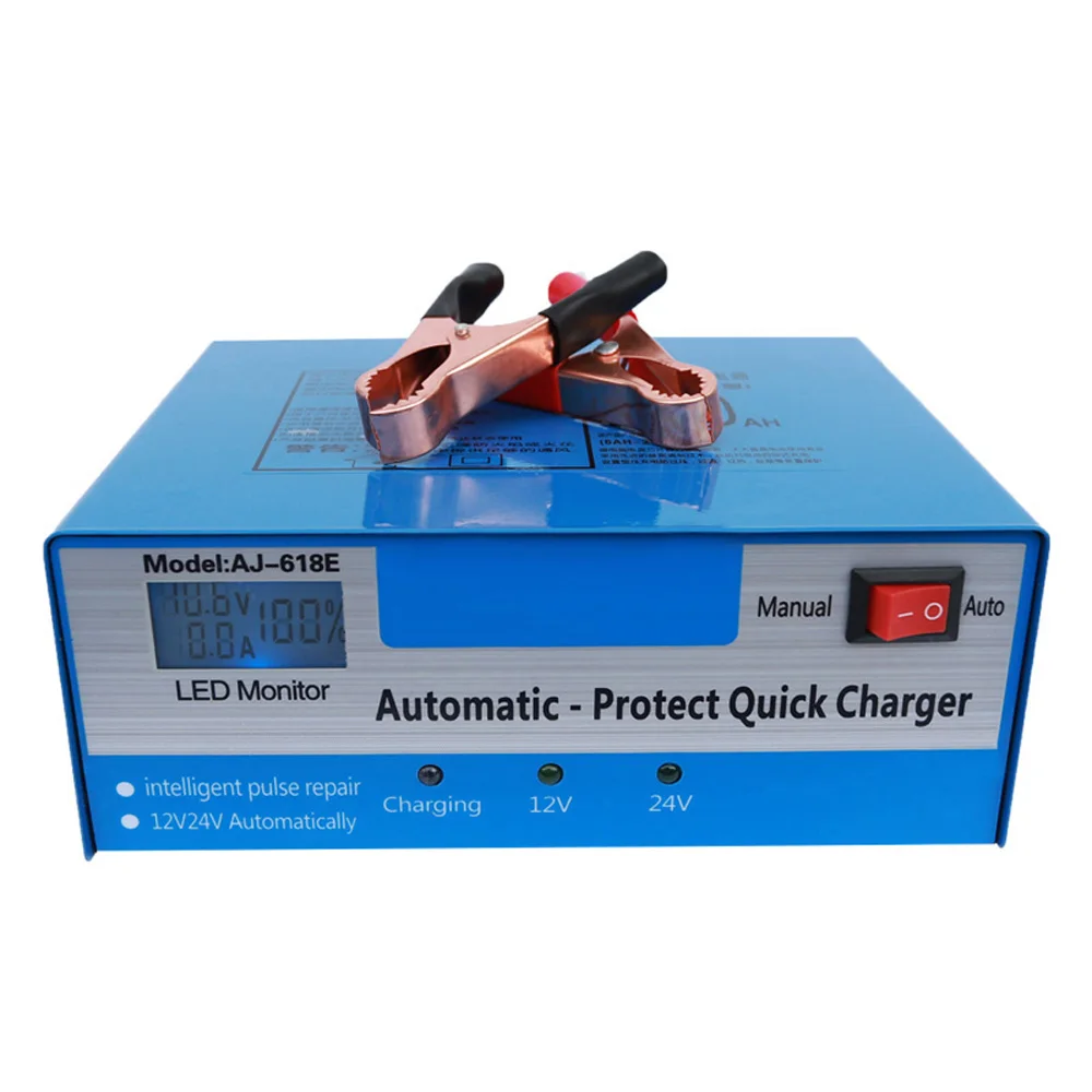 

Automatic Battery Charger 12V/24V Pure Copper Intelligent Pulse Repair 180x145x70mm Chargers & Service Equipment