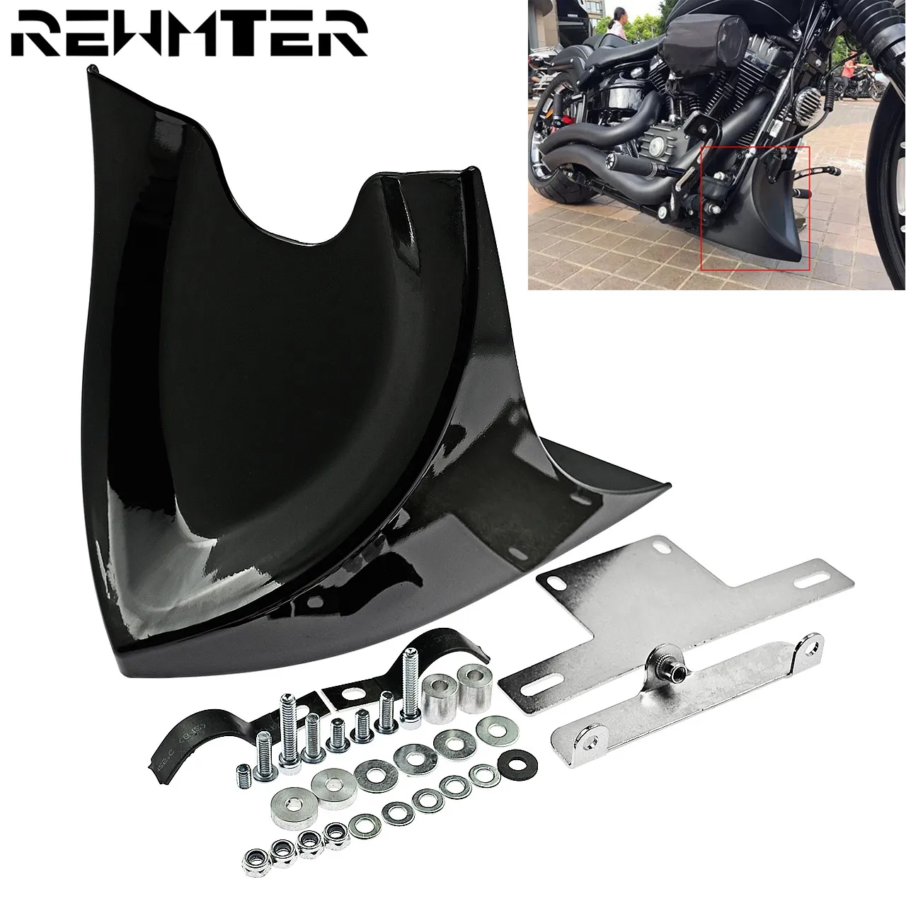 Черный нижний передний спойлер для Harley Sportster 48 883 1200 2004 2018 Touring Softail Dyna Fatboy|Накладки