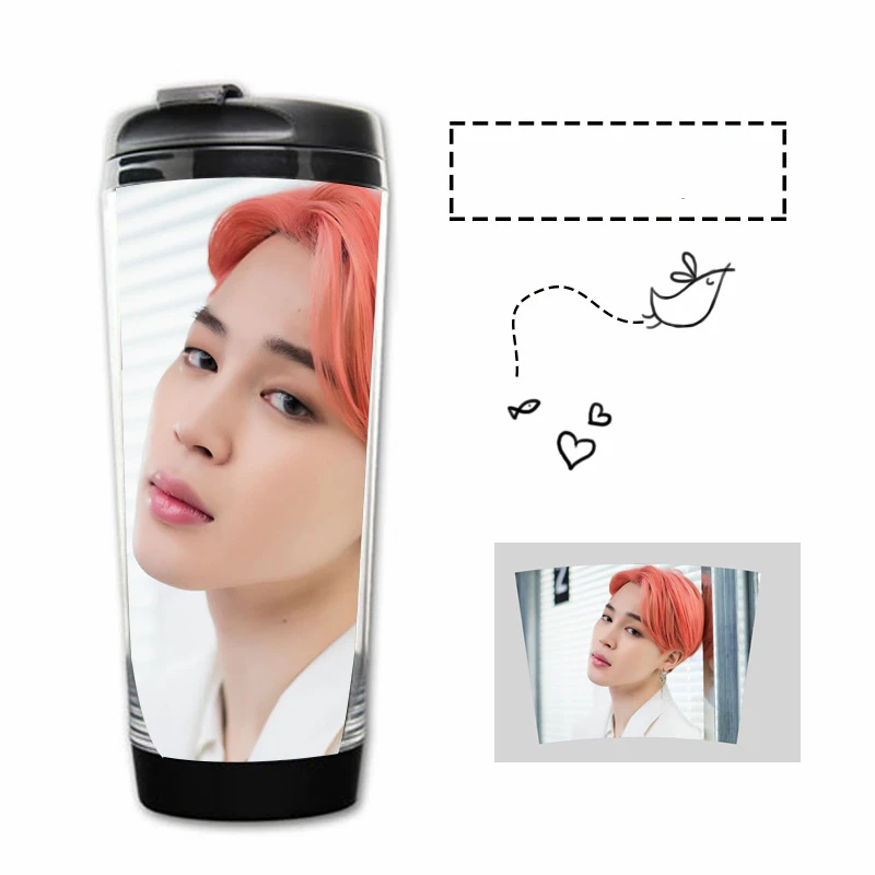 Kpop чашка из нержавеющей стали Bangtan Boys чашка для воды мальчик с Luv Persona мальчик с Luv JUNGKOOK JIMIN удобная чашка - Цвет: 2