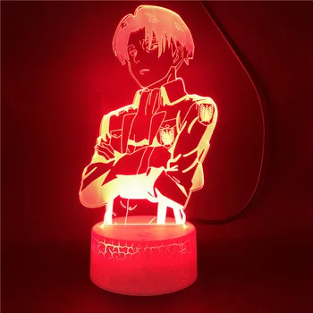 

Captain Levi Ackerman Figure Led 3d Night Light for Kids Child Bedroom Decor Nightlight Colorful Table Lamp Attack on Titan Gift