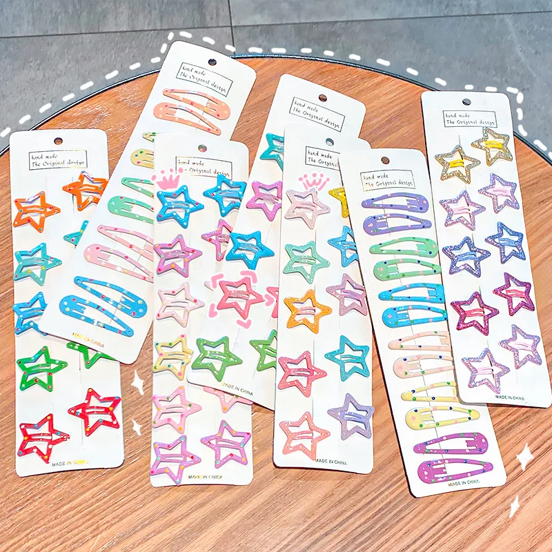 Pinzas para el pelo de Color caramelo para niña, joyería para el pelo, Clip para la cabeza, pinza de pelo de bebé de moda, adorno de pelo para niños, 10/12 Uds.