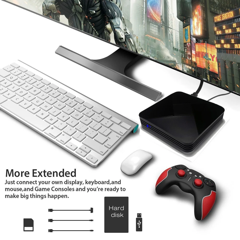 X5 tv Box 1 ГБ/8 ГБ Smart Android 7.1.2 телеприставка Amlogic S905X четырехъядерный UHD 4K медиаплеер H.265 BT4.0 100M LAN 2,4G WiFi