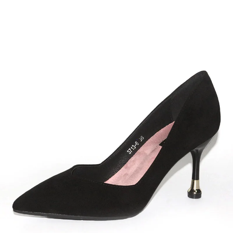 

3713-6 Spring Shoe Women's 2019 New Style Pointed-Toe High Heel Shoes Thin Heeled Low-Cut-Versatile Shoes Women High Heels