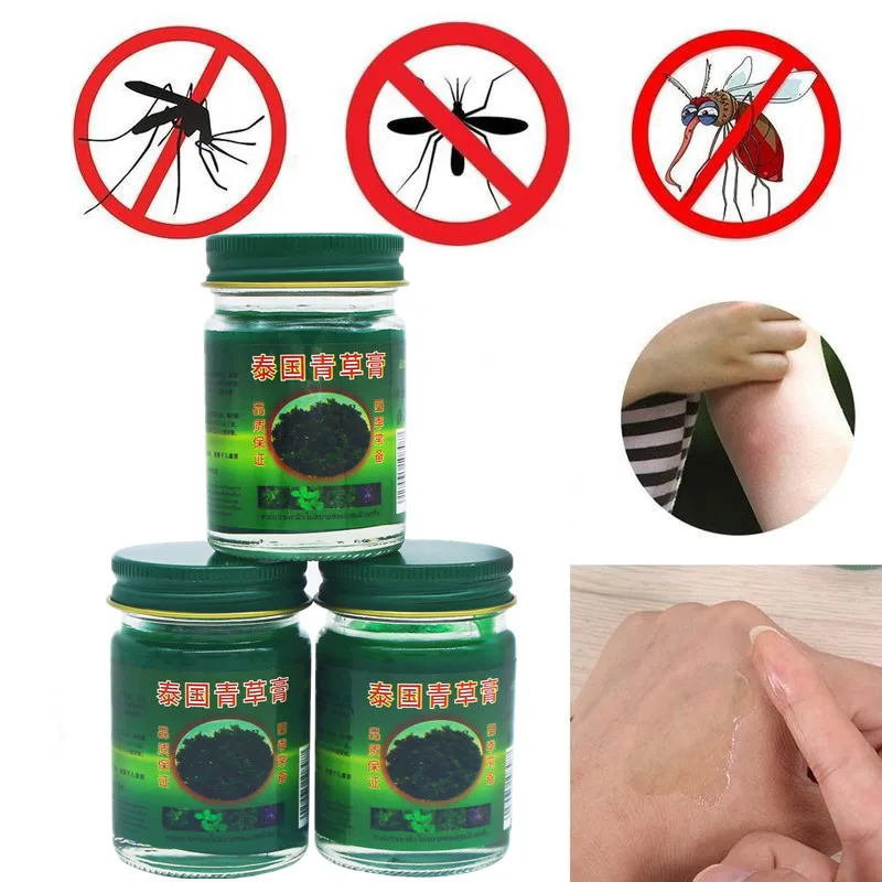 

3PCS Thai Green Herbal Cream Reclining Buddha Brand Jade Buddha Hall Mosquito Repellent Green Grass Cream Green Cooling Oil 50G