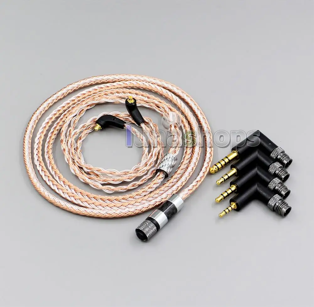 LN005808 3,5 мм 2,5 мм 4,4 мм 16 ядер OCC посеребренный смешанный кабель для наушников Etymotic ER4 XR SR ER4SR ER4XR