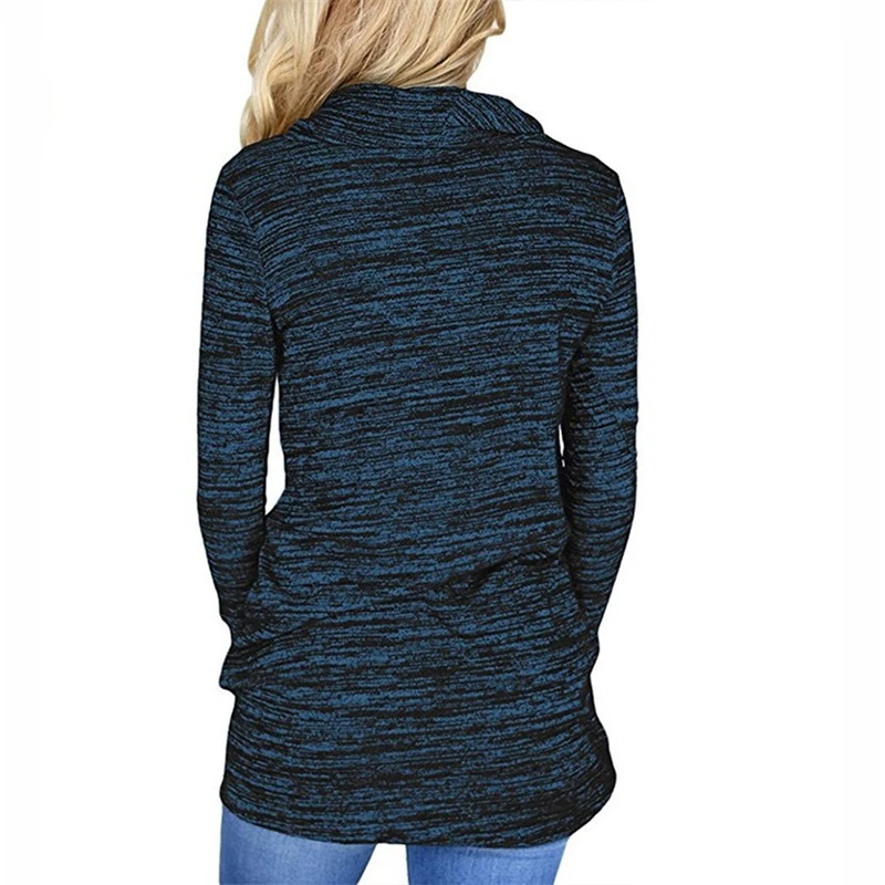 Spring Autumn Pocket Casual Long Coat Women T-Shirt Round neck Long-Sleeved Slim Ladies fashion Streetwear T-shirt Top