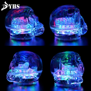 

LED Smoking Grinder Skull Shaped 2 Layers Plastic Grinder With Lights Spice Grinder Smoking Accessories Kitchen Grind Tools