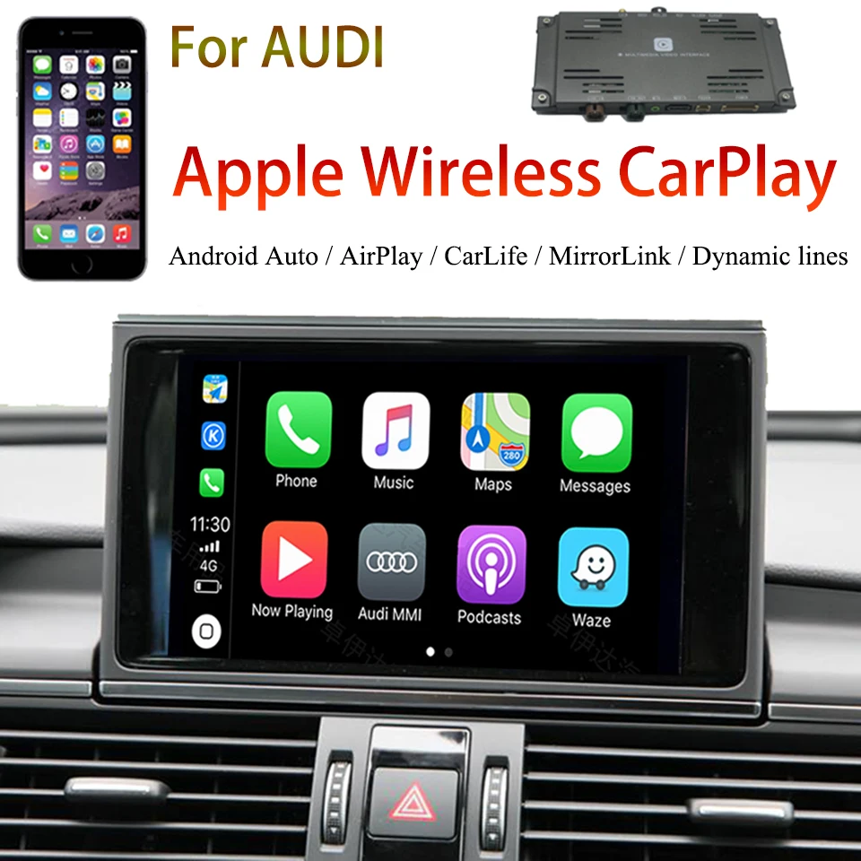 

CarPlay WIreless Video Interface For Audi A5 2014 MMI 3G+ Backup Camera Decoder Car Play Android Auto Module WIFI