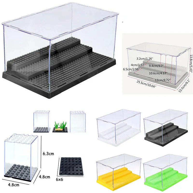 Showcase-Box Display-Base Brick Minifigures Blcoks Acrylic Compatible Plastic Small 3-Steps