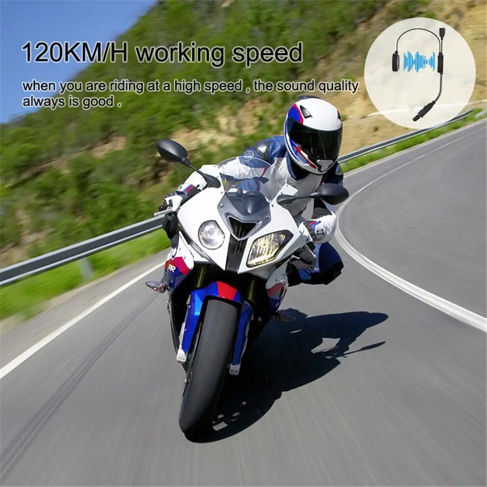 Motorcycle Full-duplex Helmet Headphone AUX Voice Input Helmet Noise-canceling Microphone Bluetooth Headset For 2 Riders 300m