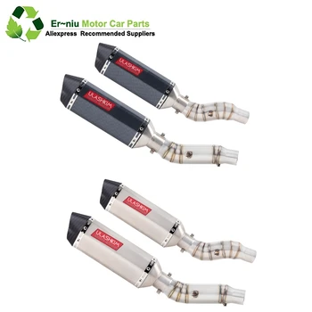 

Free Shipping Motorcycle Full Exhaust Escape System Modified Link Contact middle pipe Round Muffler for kawasaki Z1000 2010-2017