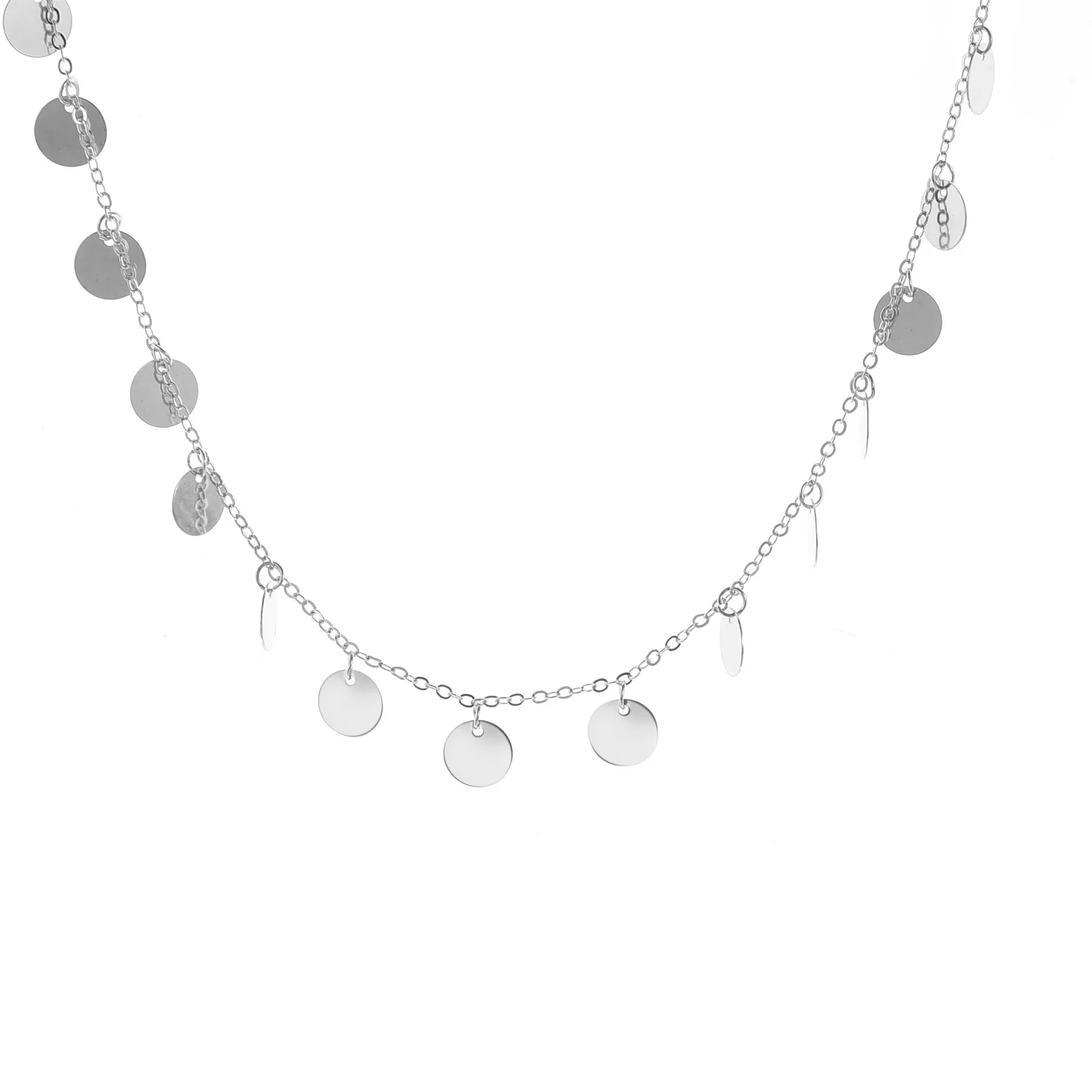 Silver Новинка, модное блестящее Золотое Серебряное ожерелье-чокер, ожерелье для женщин, короткая цепочка, ожерелье для женщин, ожерелье, ювелирное изделие, подарок - Окраска металла: Silver