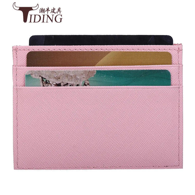 

Tiding New Style Genuine Leather Card Bag Women's Ultra-Thin Document Package Mini Color Card Bit More Cowhide Small Card Holder