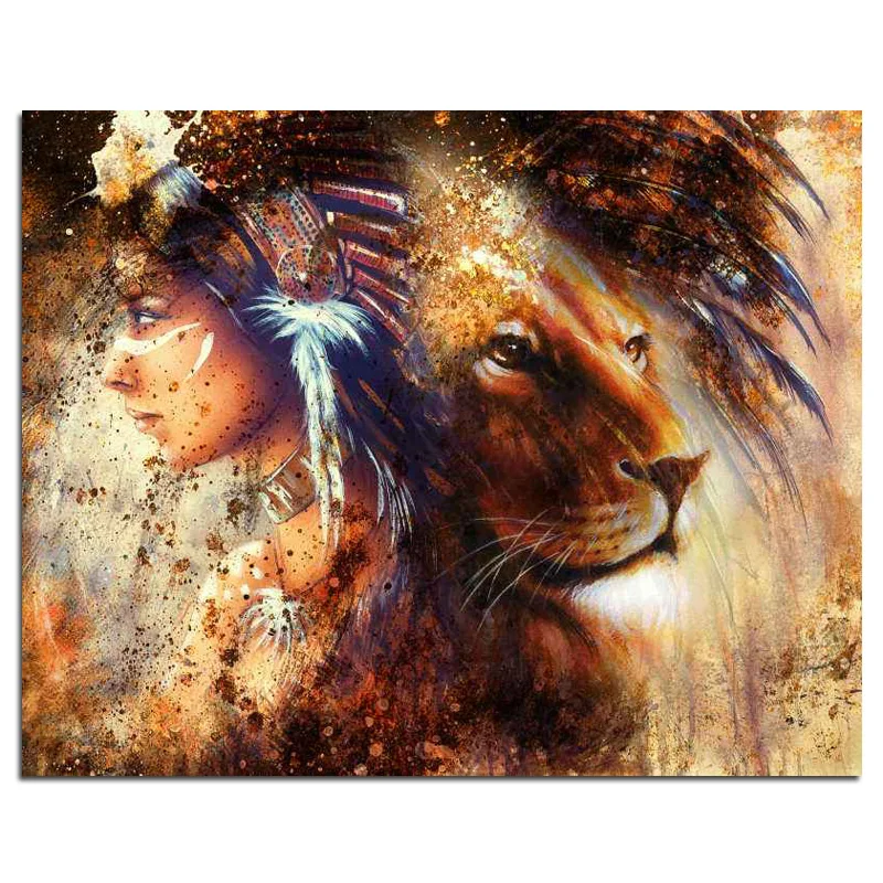 

"Lion and Fairy" 5D DIY Diamond Painting Full Square Diamond Embroidery Sale Rhinestones Mosaic Picture Handmade Home Decor