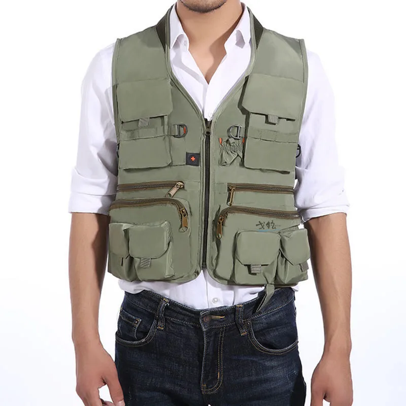 YFASHION Men's Multifunction Pockets Travels Sports Fishing Vest Outdoor  Vest L Khaki - AliExpress