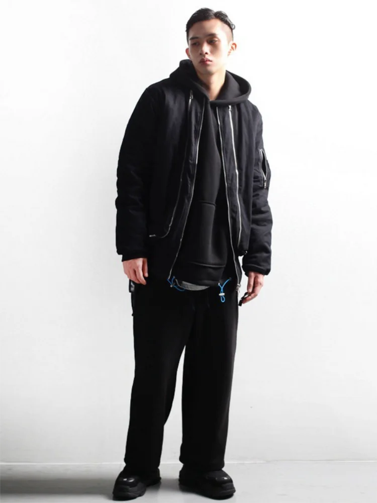 Men Straight Pants Spring And Autumn New Korean Casual Classic Black Large Size New Solid Color Wide Leg Pants