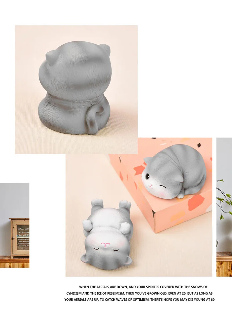 Figura de Ação Escritório em Casa Decoração do Desktop Anime Gato Terno Faça Você Mesmo Modelo Ornamento Speelgoed Carro Artesanato Arte Brinquedos Estátua 5 Pçs 3 AnimalFiguras de dinossauros