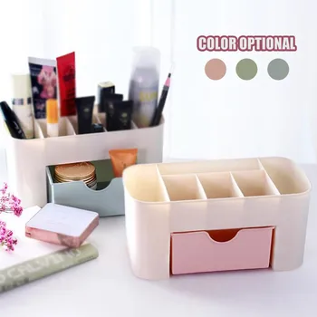 

Plastic desktop cosmetic box with small drawer multifunctional desk storage box