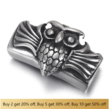 

316L Stainless Steel Slider Beads Owl Polished 12x6mm Hole Bead Slide Charm Accessories for DIY Bracelet Jewelry Making