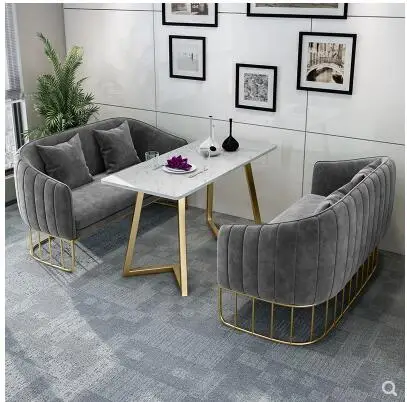 Tea shop booth sofa table and chair combination double simple net red dessert shop coffee western restaurant leisure