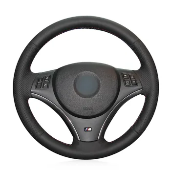 

Hand-stitched Black Artificial Leather Anti-slip Soft Car Steering Wheel Cover for BMW E90 320i 325i 330i 335i E87 120i 120d