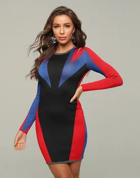 

Top Quality Bandage Dress Bodycon Fashion Evening Party Dress Long SLeeve Celebrity Sexy Night CLub