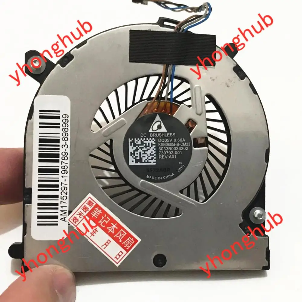 Delta Electronics KSB0805HB CM23 6033B0033201 DC 5V 0.60A 4 проводной Сервер вентилятор охлаждения
