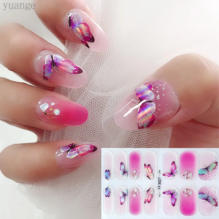 

1pcs New 3D Nail Sticker Bronze Laser Butterfly Nail Sticker Nail Sticker Waterproof