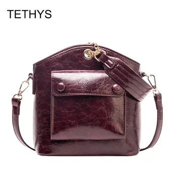 

TETHYS Leather Crossbody Bags for Women Luxury Handbags Women Bags Designer Ladies Hand Bag High Quality Women Messenger Bag Sac