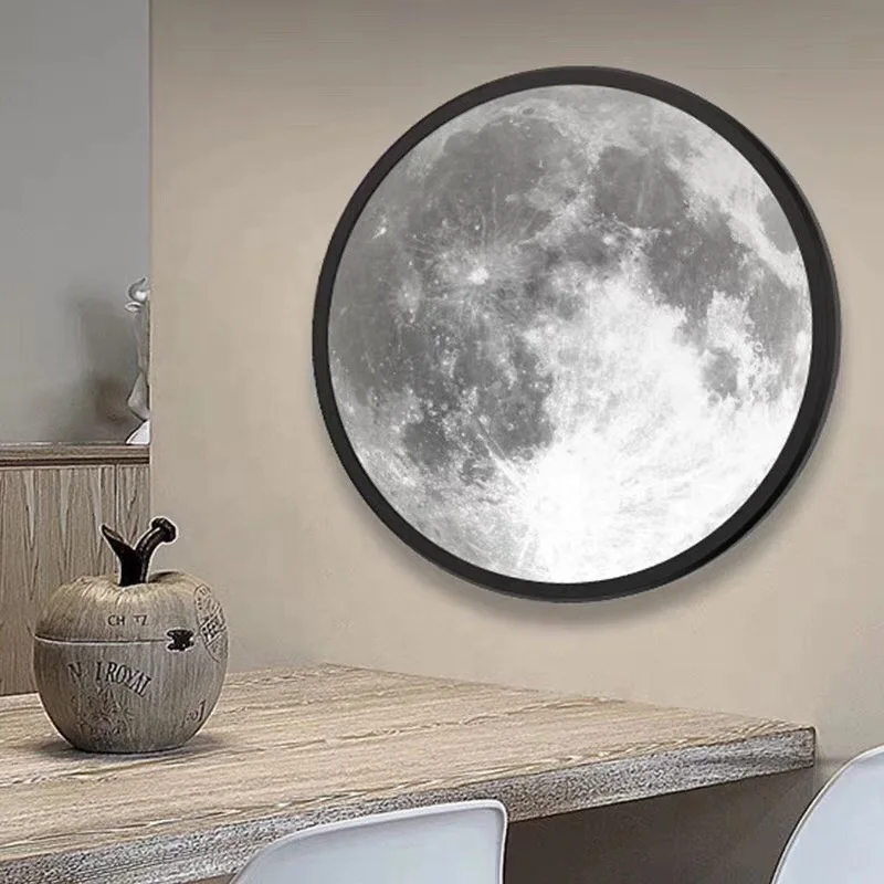 

Moon Mirror Lamp Round Moonlight Wall Decor Bedside Lamp Gift Bedroom Bathroom Home Room Decoration Small Mini Night Light