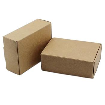 

20Pcs Natural Brown Kraft Paper Small Gifts Packaging Box Carton Paperboard Wedding Party DIY Supply Packing Box 67 Sizes