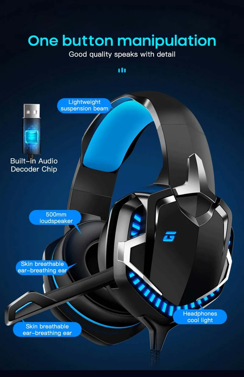 The New N20 Professional Wired Headset for Computer PS4 Gaming Headphones Adjustable Bass Stereo PC Wired Headset With Mic Gifts