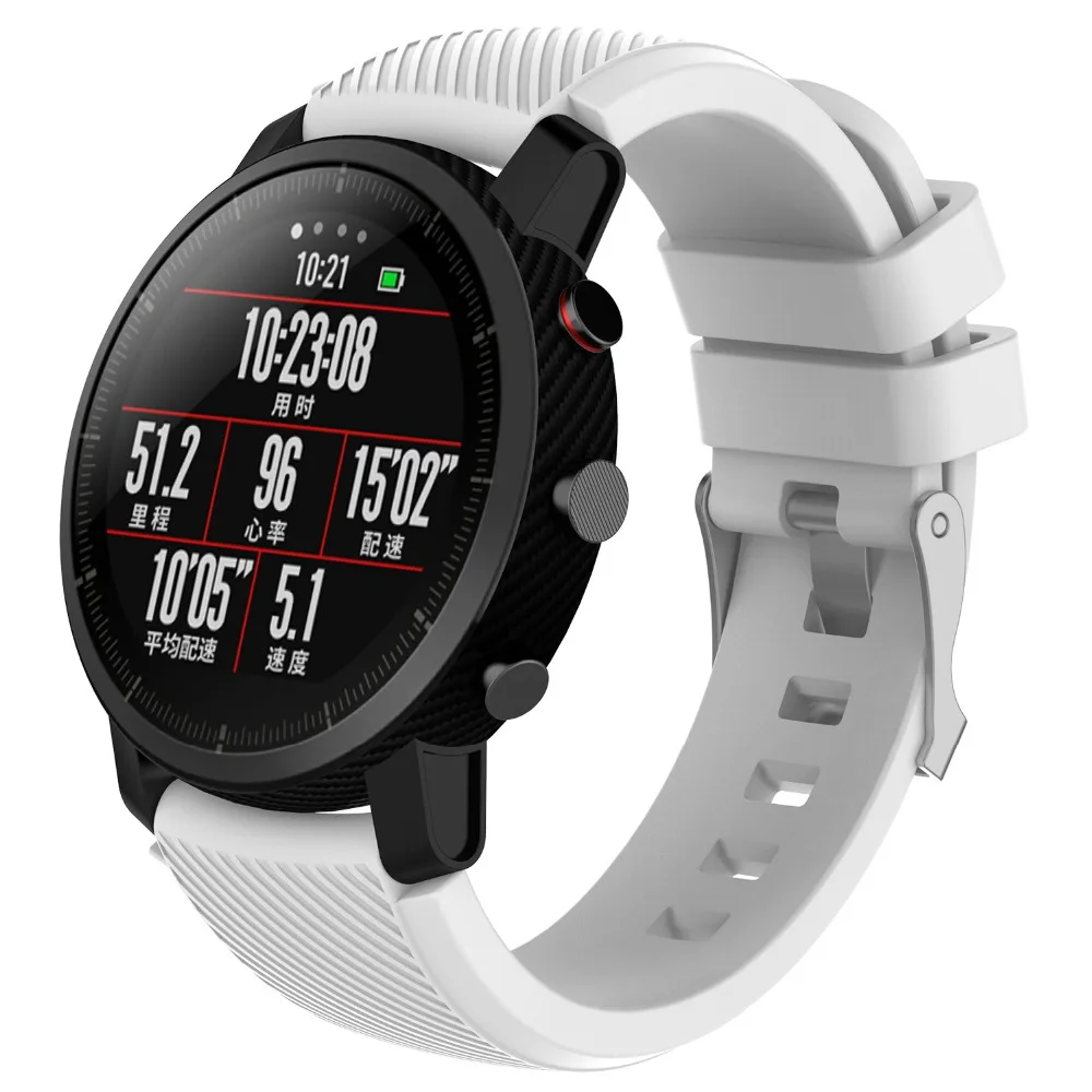 Ремешок для xiaomi huami Amazfit Stratos 3 2 2S Ремешок силиконовый ремешок с пряжкой спортивный ремень для xiaomi huami Amazfit 3