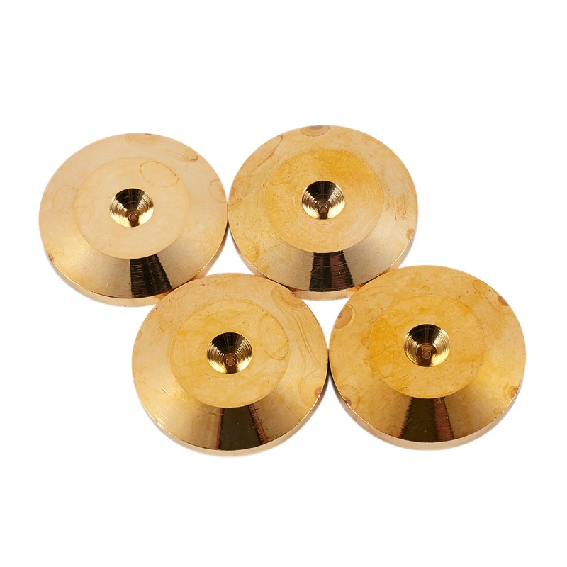4PCS M8X75 Copper Speaker Spike Amplifier Shockproof Isolation Stand Feet Cone Base Pads Golded