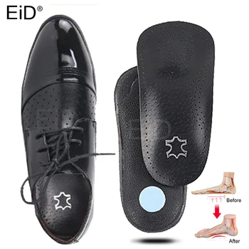 

EiD 3/4 length Leather orthotic insole for Flat Feet Arch Support orthopedic shoes sole Insoles for feet men and women foot care