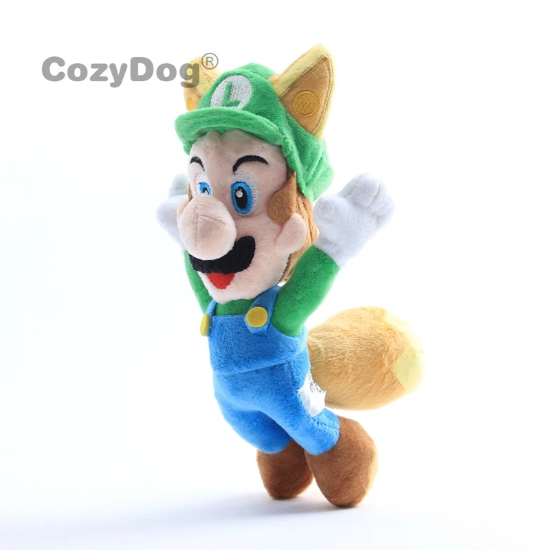 22 см Марио плюшевые игрушки кукла Peluche милый Летающий енот Tanooki Марио мягкие игрушки зеленый цвет Женщины Дети День рождения подарок