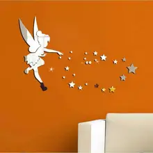 JM064 Феи дуя звезда акриловые зеркальные наклейки на стену стерео экологически чистые настенные наклейки украшение дома