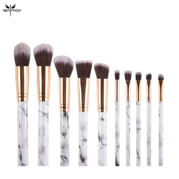 

Anmor 10Pcs Makeup Brush Set Soft Synthetic Hair Powder Blush Concealer Eyeshadow Blending Shader Make Up Brushes Tool